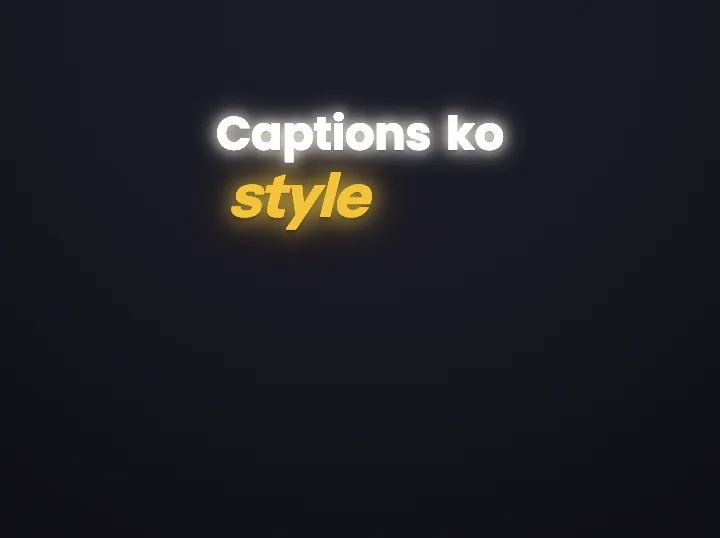 Headroom Aura caption style rendering a Hinglish phrase: Rolling glow captions with a warm halo on every word.