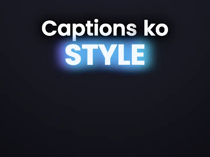 Headroom Aurora Glow caption style rendering a Hinglish phrase: Chromatic bloom glow around every phrase.