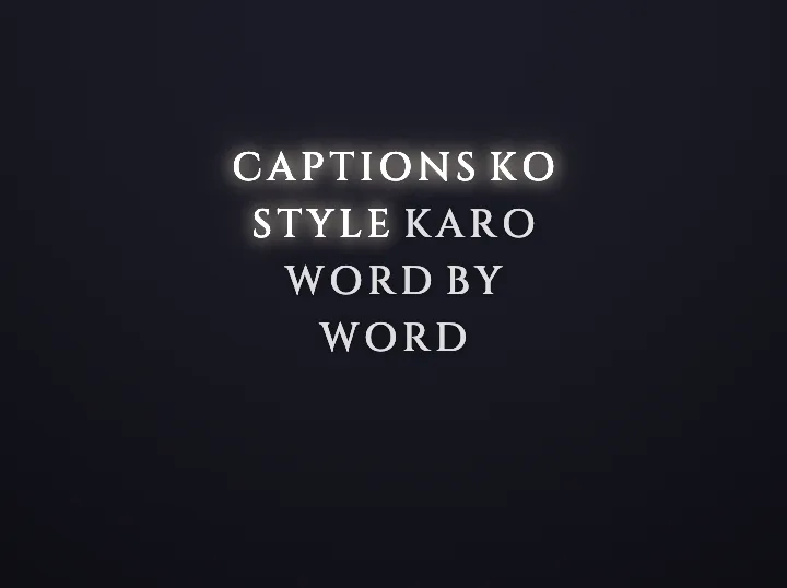 Headroom Ember caption style rendering a Hinglish phrase: Engraved caps. The current word lights up and stays lit.