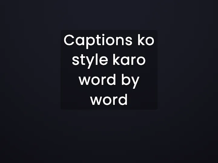 Headroom Subtitle caption style rendering a Hinglish phrase: A classic clean subtitle bar.