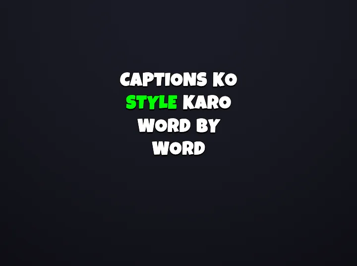 Headroom Bold Stroke caption style rendering a Hinglish phrase: Thick black stroke caps with a neon accent.