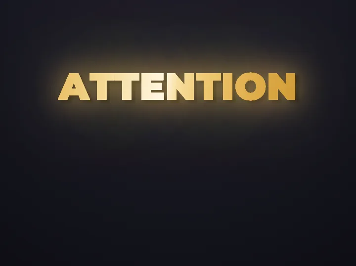 A Hindi-English code-mix caption rendered in Headroom Midas style with the keyword Attention emphasized in gold